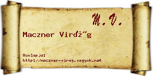 Maczner Virág névjegykártya
